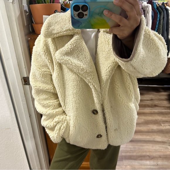 NEW Free People Sherpa Coat Size M - Picture 2 of 9